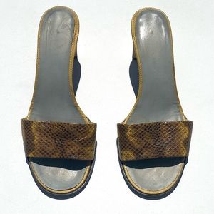 Gucci Snake Skin Mule Sandals